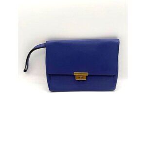 Fossil Blue/Purple Leather Turnlock Wristlet Clutch
